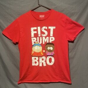 South Park "Fist Pump Bro" TV Characters Men's Red Graphic T-Shirt Size XL